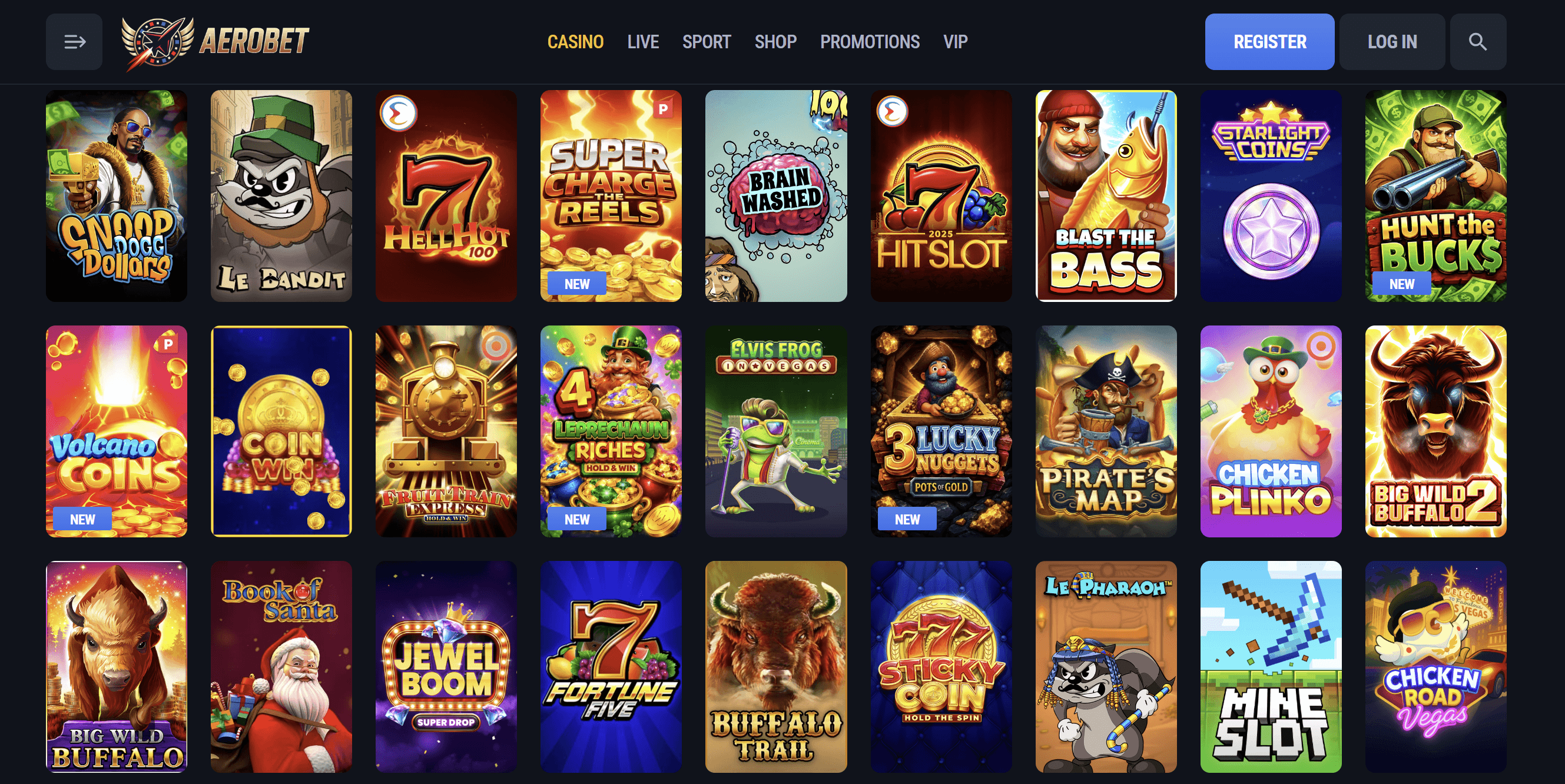 aerobet slots lobby