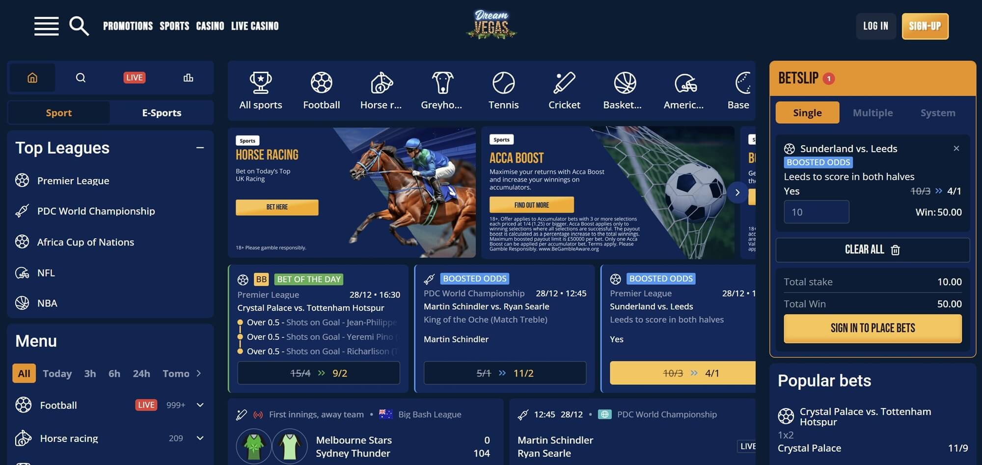 dream vegas sports betting