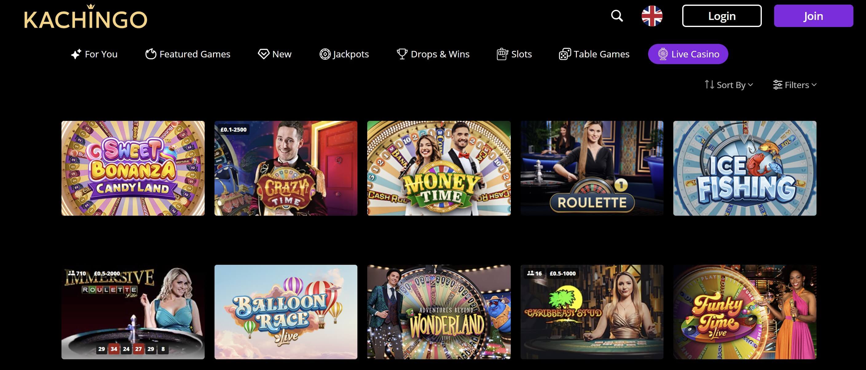 kachingo live games
