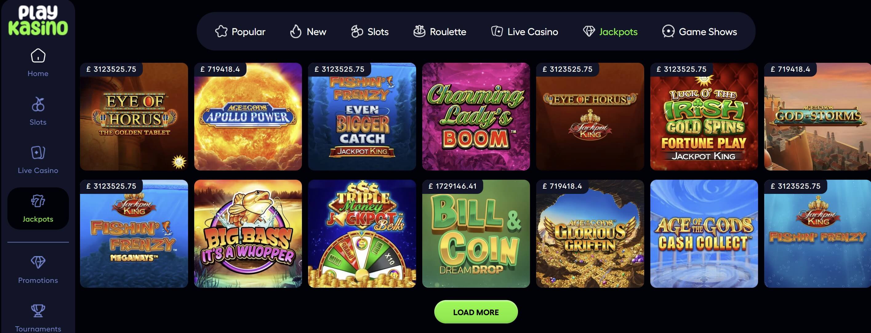 playkasino jackpots lots