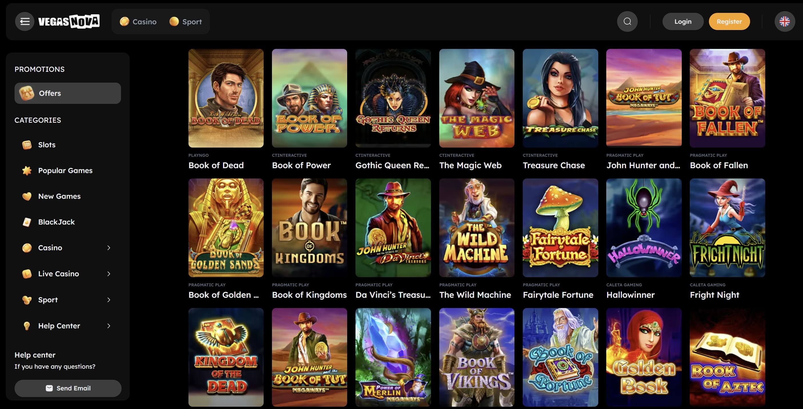 vegasnova casino slots