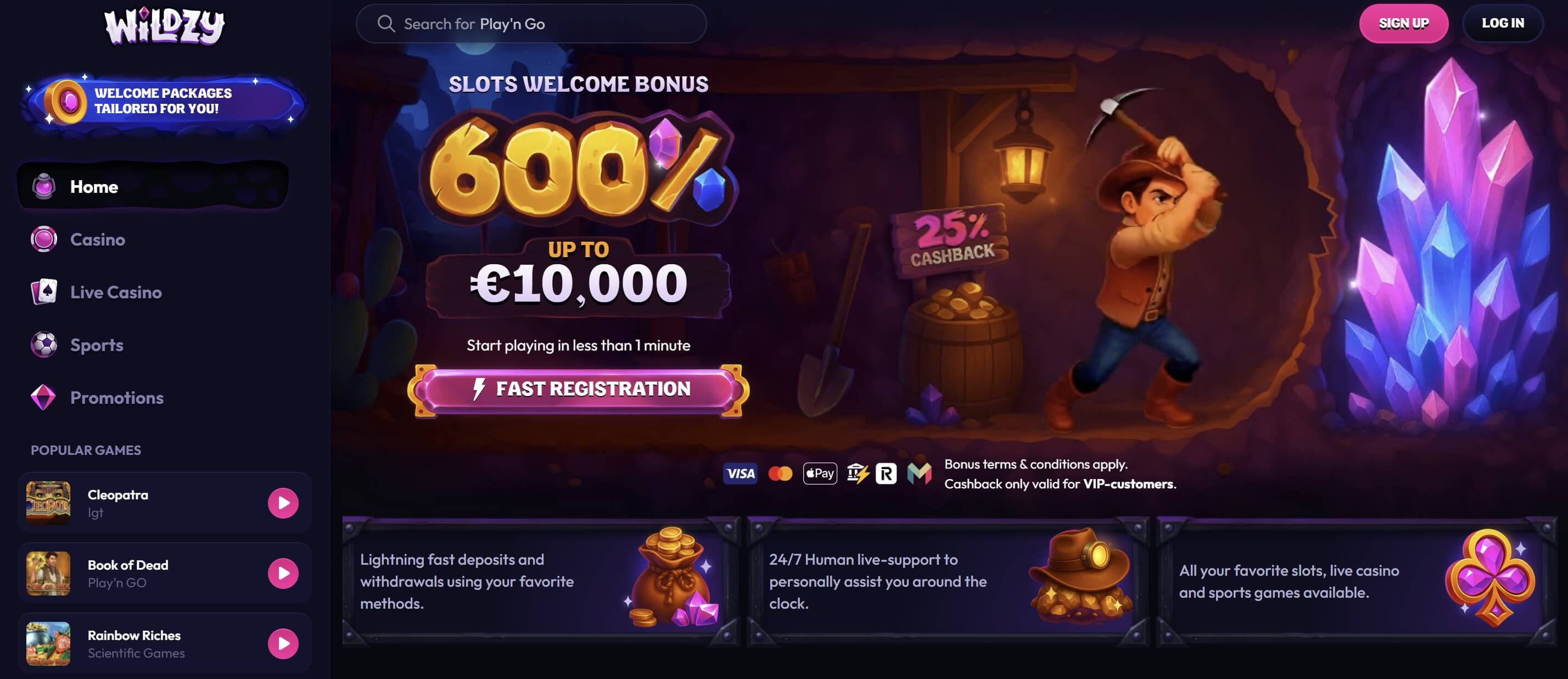 wi;dzy casino bonus 
