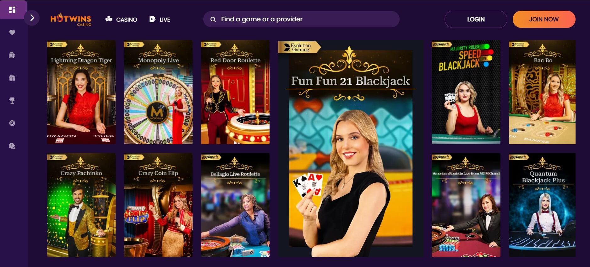 hotwins live casino