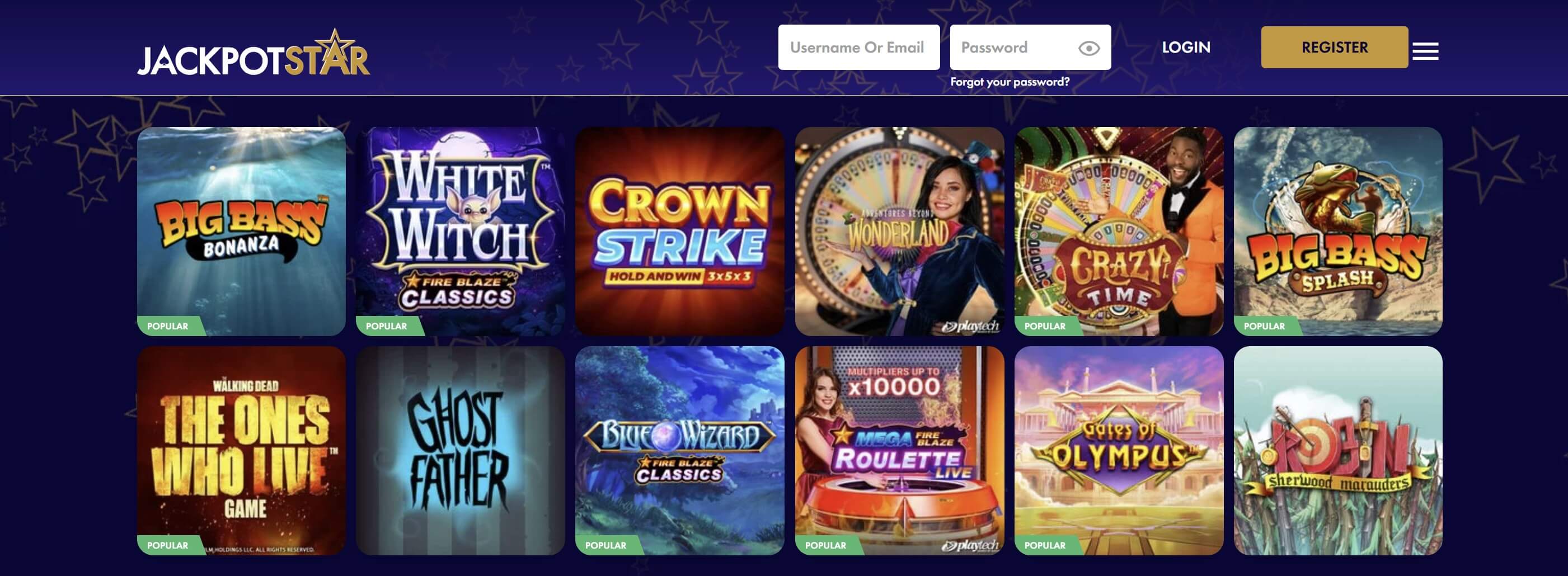 jackpotstar featured slots and jackpots