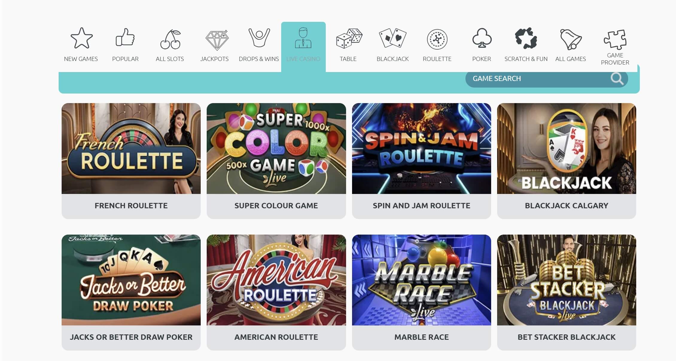 live casino options at miami dice