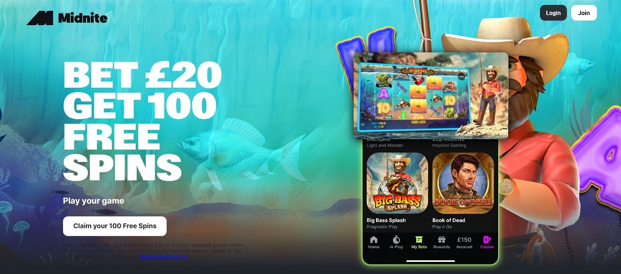 midnite casino free spins