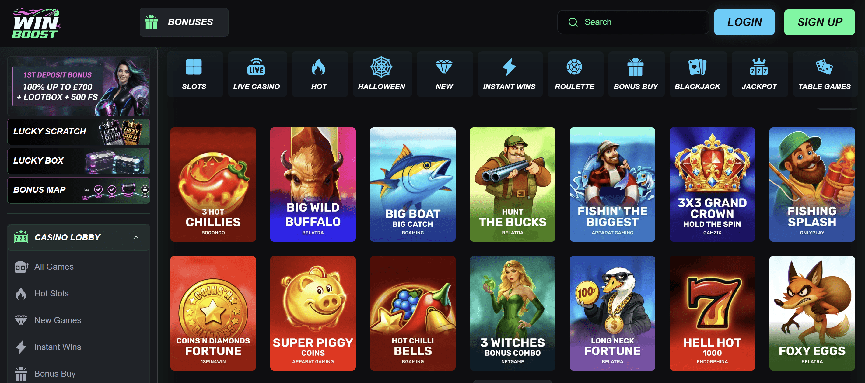 winboost casino slots